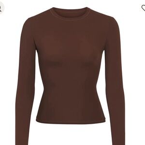 SKIMS Long Sleeve TShirt. Size XS. Cocoa. NWT